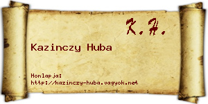 Kazinczy Huba névjegykártya